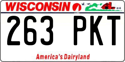WI license plate 263PKT