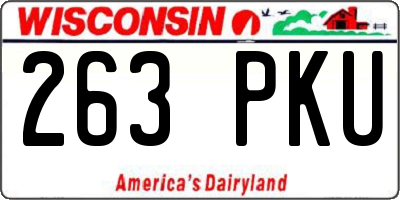 WI license plate 263PKU