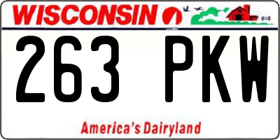 WI license plate 263PKW