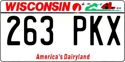 WI license plate 263PKX