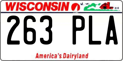 WI license plate 263PLA