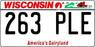 WI license plate 263PLE