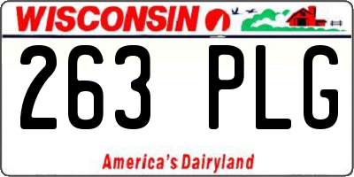 WI license plate 263PLG