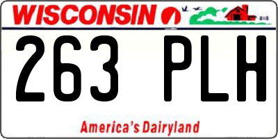 WI license plate 263PLH