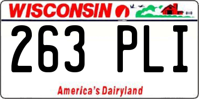WI license plate 263PLI