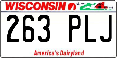 WI license plate 263PLJ