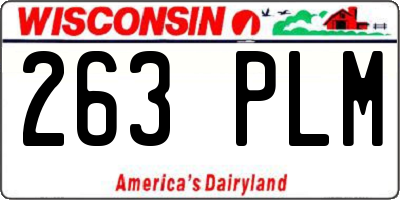 WI license plate 263PLM