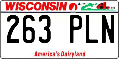 WI license plate 263PLN