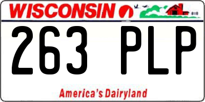 WI license plate 263PLP
