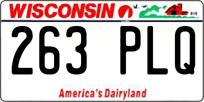 WI license plate 263PLQ