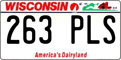 WI license plate 263PLS