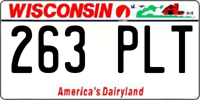 WI license plate 263PLT
