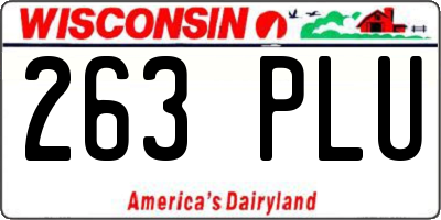 WI license plate 263PLU