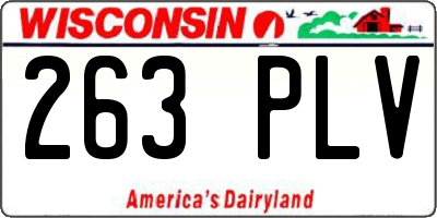 WI license plate 263PLV