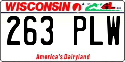 WI license plate 263PLW