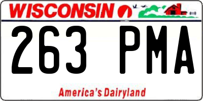 WI license plate 263PMA