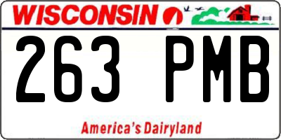 WI license plate 263PMB