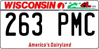 WI license plate 263PMC