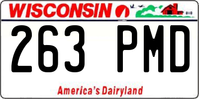 WI license plate 263PMD