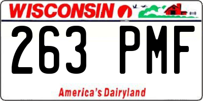 WI license plate 263PMF