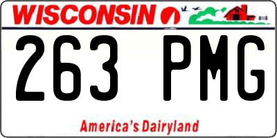 WI license plate 263PMG
