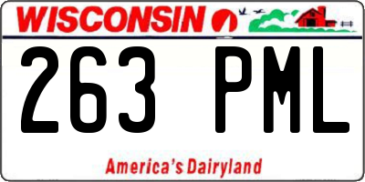 WI license plate 263PML