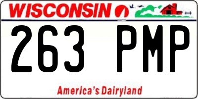 WI license plate 263PMP