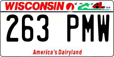 WI license plate 263PMW
