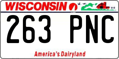 WI license plate 263PNC
