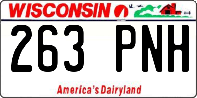 WI license plate 263PNH