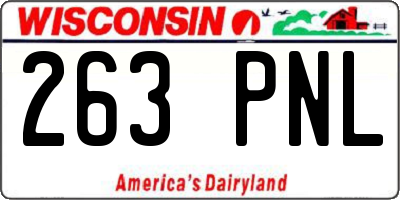 WI license plate 263PNL