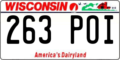 WI license plate 263POI