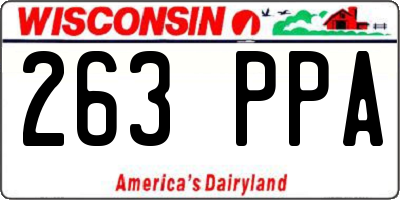WI license plate 263PPA