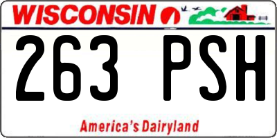 WI license plate 263PSH