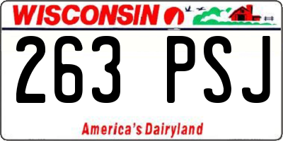 WI license plate 263PSJ