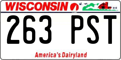 WI license plate 263PST