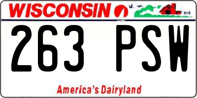 WI license plate 263PSW