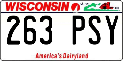 WI license plate 263PSY