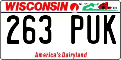 WI license plate 263PUK