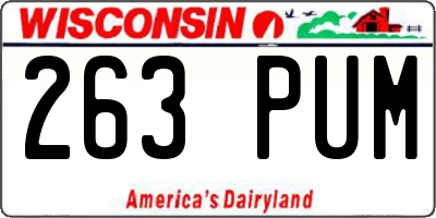 WI license plate 263PUM