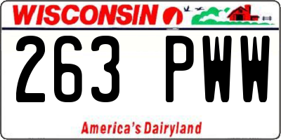 WI license plate 263PWW