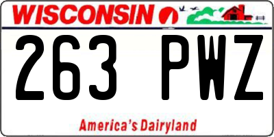 WI license plate 263PWZ