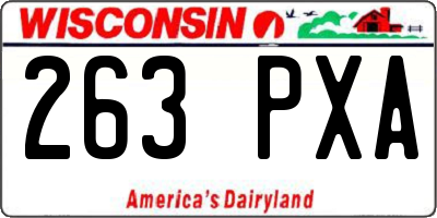 WI license plate 263PXA