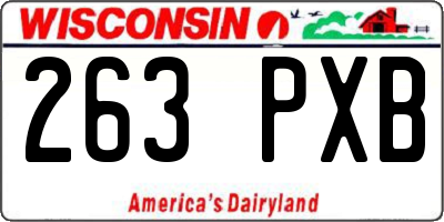 WI license plate 263PXB
