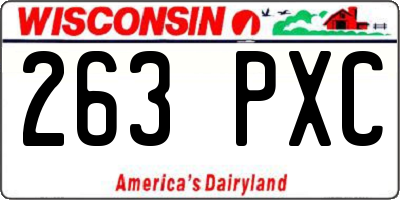 WI license plate 263PXC