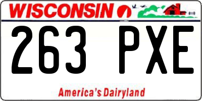 WI license plate 263PXE