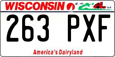 WI license plate 263PXF