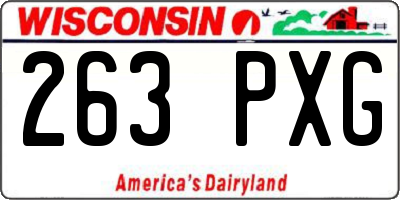 WI license plate 263PXG