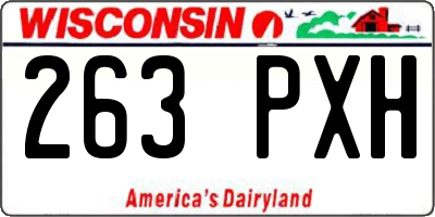 WI license plate 263PXH