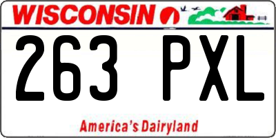 WI license plate 263PXL